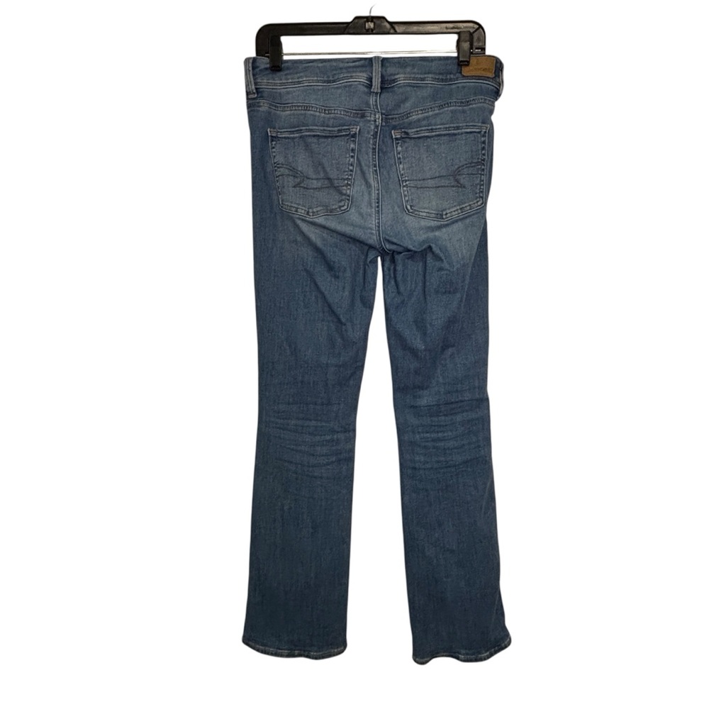 American Eagle Next Level Stretch High Rise Kick Boot Jeans in Light Wash Denim - Picture 2 of 12